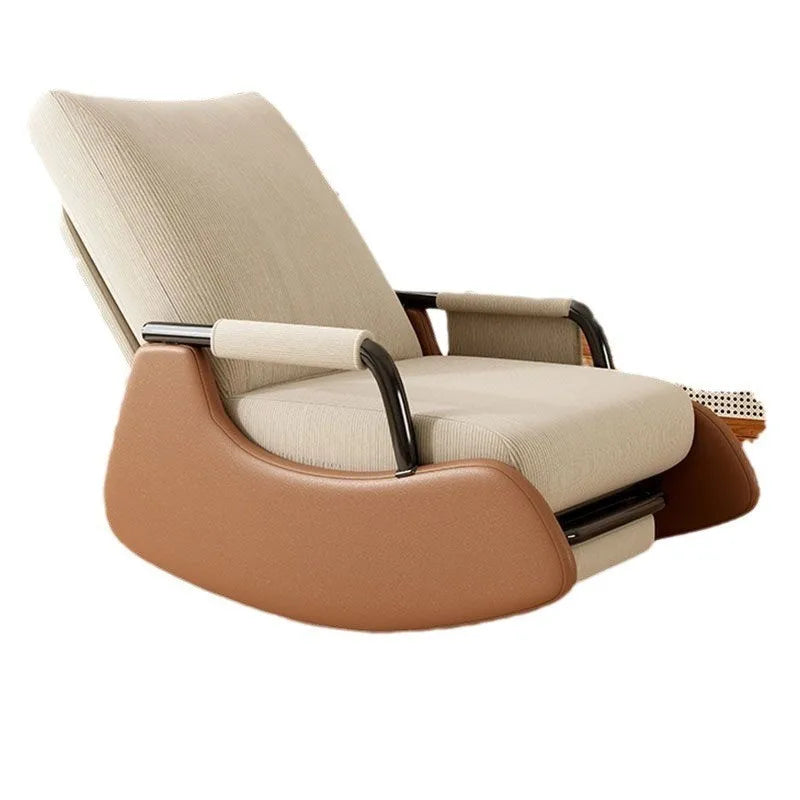 Corduroy Rocking Chair with Footrest