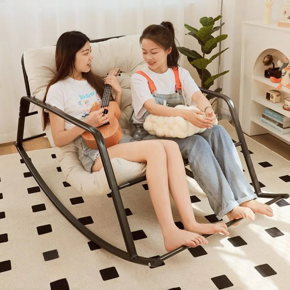 Double Lounge Chair Living Room Light Luxury Rocking Chairs Comfort Detachable Recliner Sofas Modern Minimalist Rocking Chair