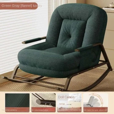 X&D Rocking Chair Balcony Leisure Chair Light Luxury Single Rock Chair Sofa Bed Lounge Chair Adult Home Lazy Sofa Relaxing Chair
